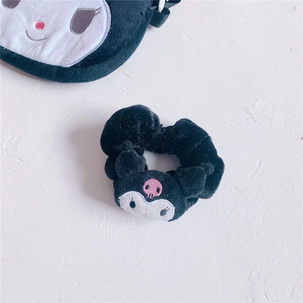 Dây buộc tóc co giãn bằng lông nhung hình nhân vật hoạt hình Kuromi ngọt ngào dễ thương phong cách Hàn Quốc cho nữ