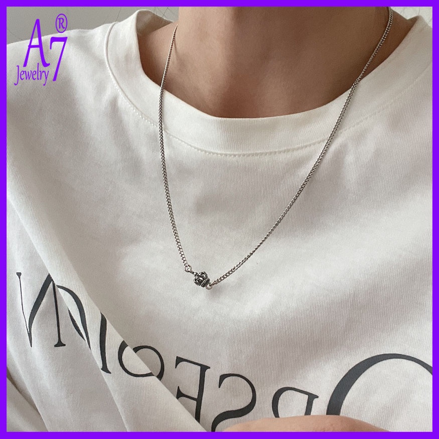 Vòng cổ Bạc Thái Mặt Vương Miện Màu Sắc A7