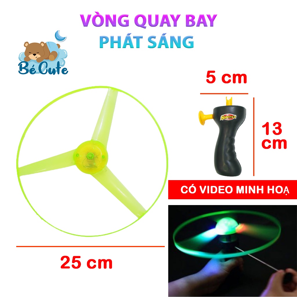 Đồ Chơi Ngoài Trời Vòng Giật Quay Bay Có Đèn Phát Sáng Không Cần Dùng Pin, Vong Quay Bay Co Den Con Quay