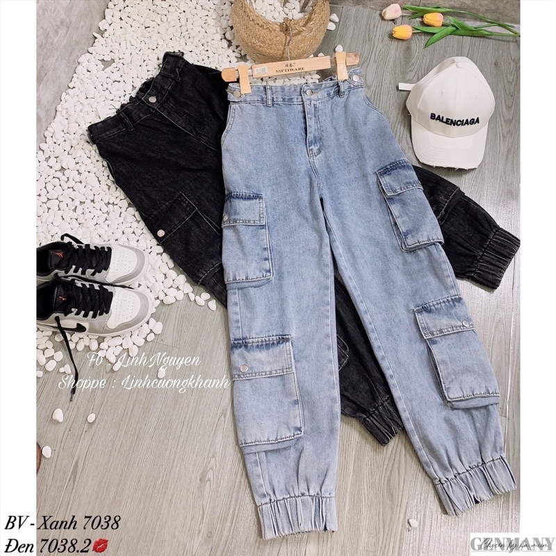 Quần baggy bò túi hộp cá tính. Size S M L