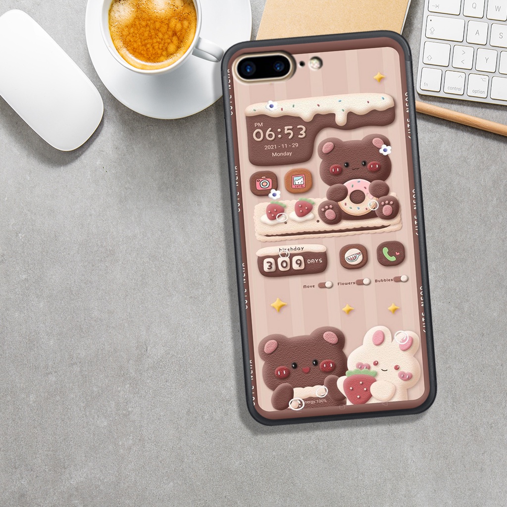 Ốp Lưng  IPHONE  6 PLUS - 7 PLUS - 8 PLUS,  In Hình Gấu Chocolate đáng yêu.