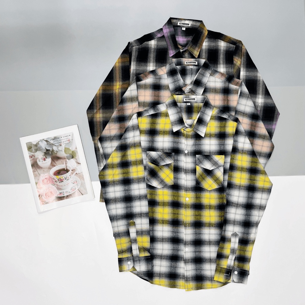 MẪU HOT Áo Sơ Mi Caro Nam Nắp Túi Tay Dài Trơn Vải Cotton Dày Dặn Hàng XỊn Y HÌnh Shop Tự CHụp HK HHP THỜI TRANG
