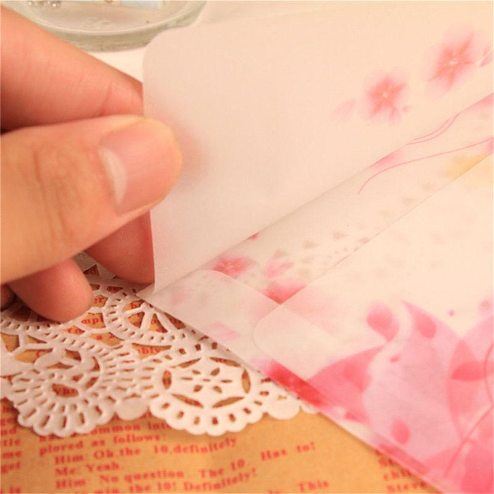 Set 10 Bao Thẻ Mờ Hình Hoa Đào Phong Cách Vintage