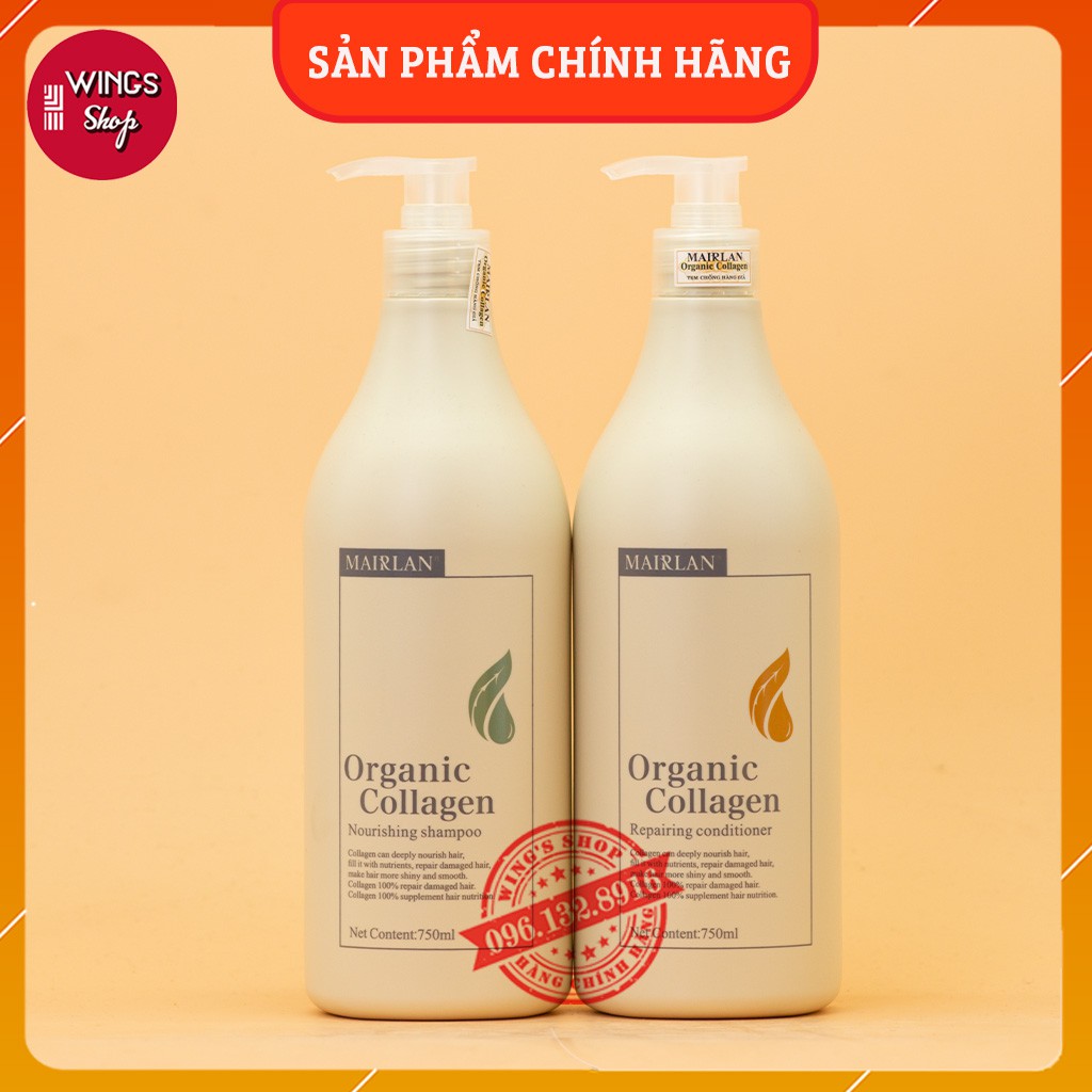 Cặp Dầu Gội Xả Mairlan Organic 750ml | Ngăn Rụng Tóc, Kích Mọc Tóc, Phục Hồi Hư Tổn | Hàng Chính Hãng