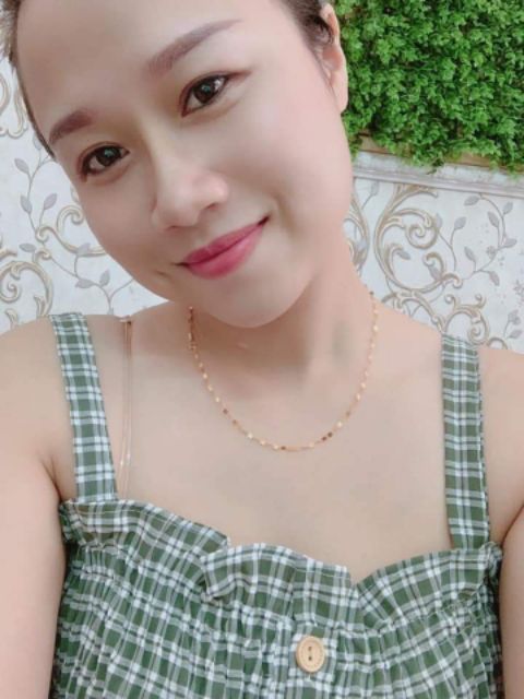 Dây chuyền lá me vàng mỏng nhẹ