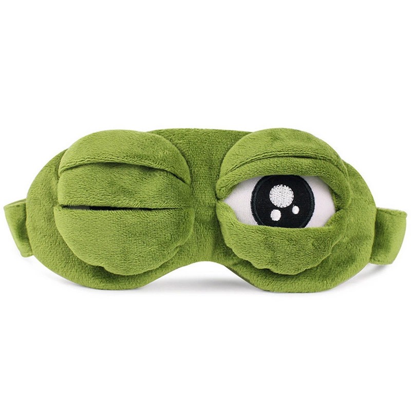 Mặt nạ ngủ hình ếch Pepe hoạt hình 3D độc đáo