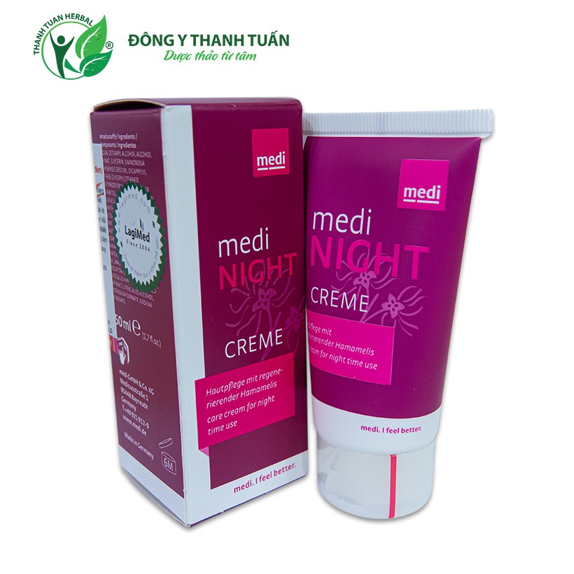 Kem hỗ trợ điều trị suy giãn tĩnh mạch Medi Night Creme - Tuýp dùng vào ban đêm