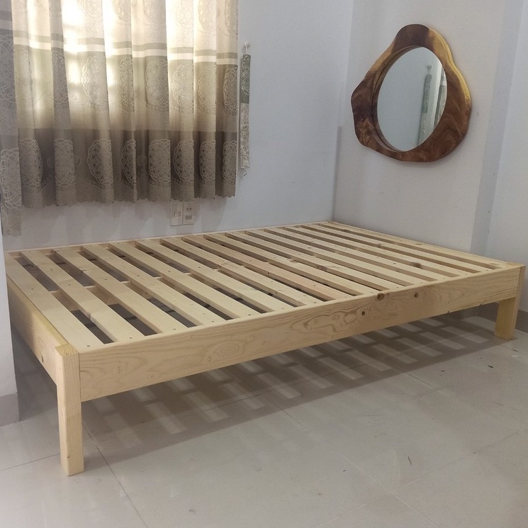 Giường ngủ gỗ lắp ráp đầu thấp đủ kích cỡ ⚡ GIÁ XƯỞNG ⚡ 1m2_1m4_1m6_1m8 (kèm phụ kiện)