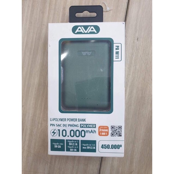 Sạc dự phòng AVA 10000mAh [CHÍNH HÃNG] [TẶNG🎁0Đ KHI MUA TỪ 2SP SDP BẤT KÌ]
