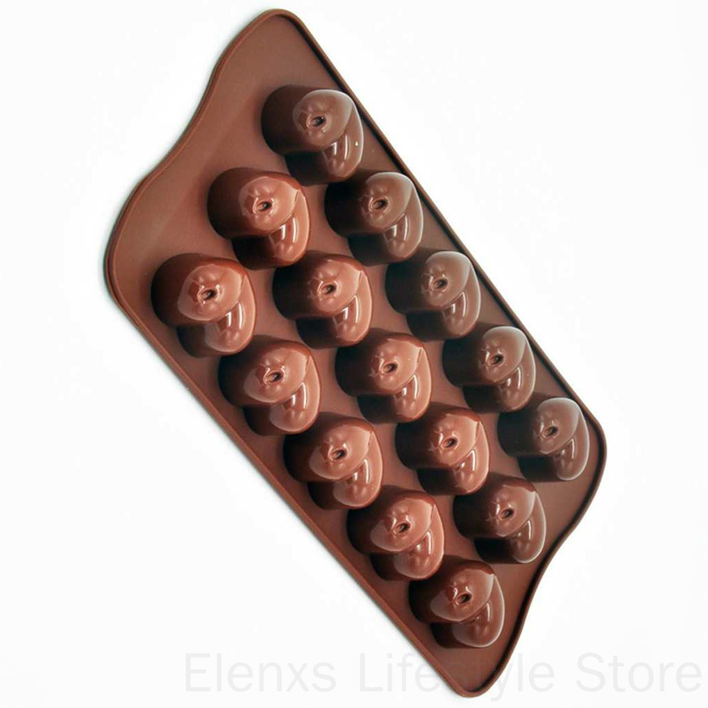 Khuôn silicone 15 ngăn hình trái tim 3D dùng làm bánh kẹo chuyên dụng