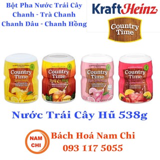 Bột Pha Nước Trái Cây Country Time Chanh - Trà Chanh - Chanh Dâu - Chanh Hồng 538g - Hàng Mỹ