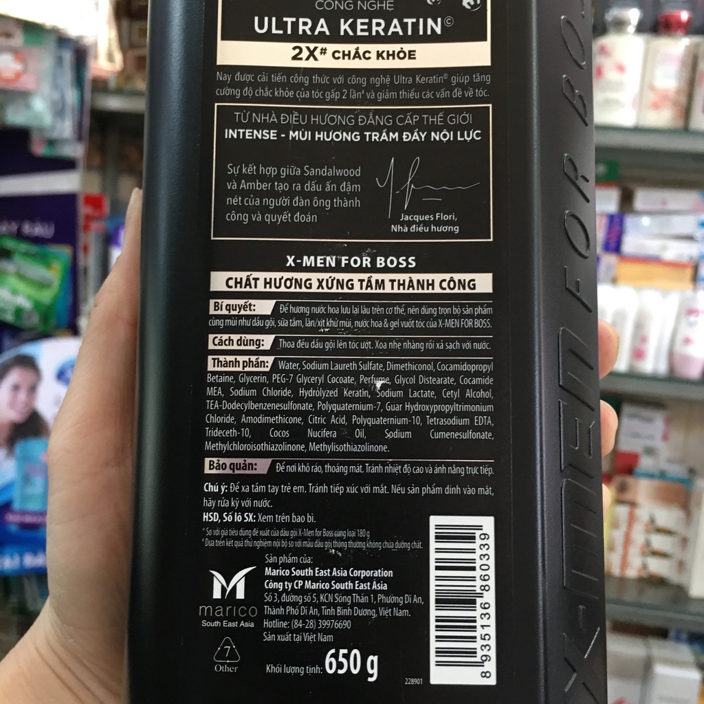 Dầu gội nước hoa X-Men For Boss Intense 650g