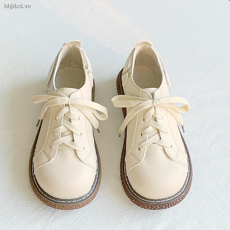 Giày da bít mũi phong cách Retro Nhật Bản thời trang mới cho nữ