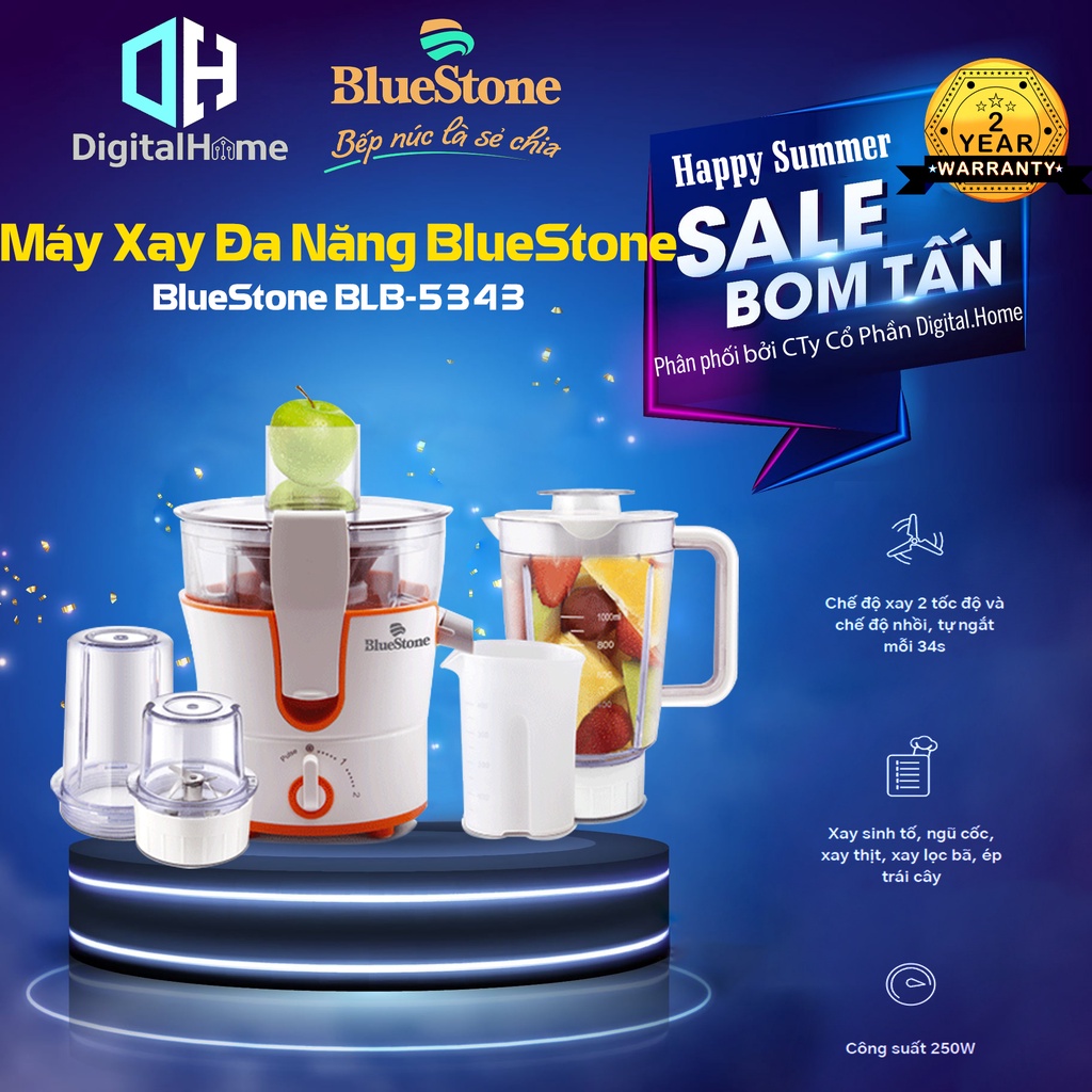 Máy Xay Đa Năng BLUESTONE BLB 5343,Dung Tích 1Lit, Bảo Hành Chính Hãng 2 Năm