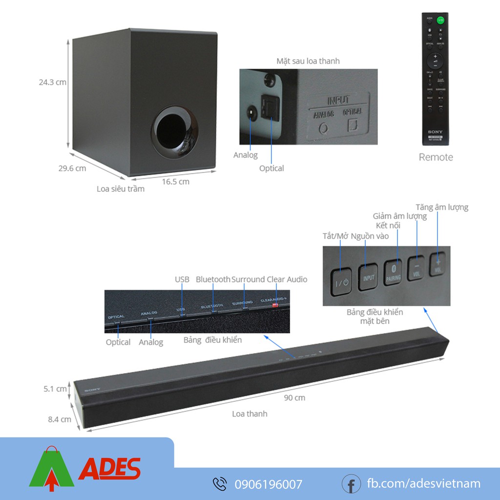 Loa thanh Sony 2.1 HT-CT80