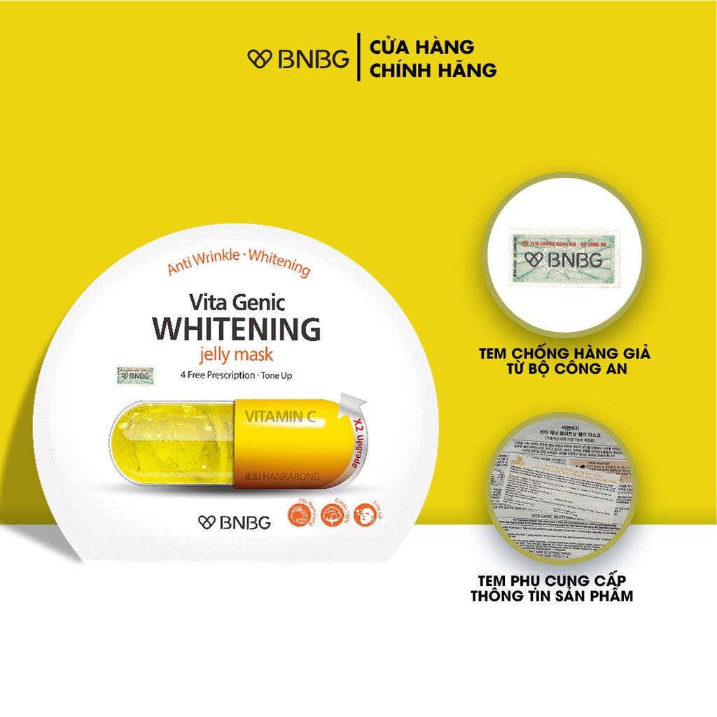 Combo 10 mặt nạ dưỡng trắng da BNBG Vita Genic Whitening Jelly Mask 30mlx10