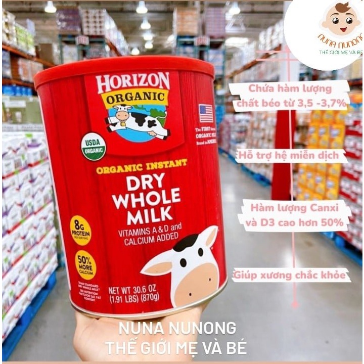 Sữa Horizon Organic Dry Whole Milk  870gr #1