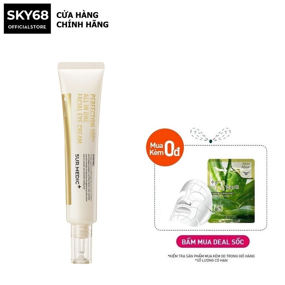 Kem giảm thâm mắt, ngăn ngừa lão hóa Sur.Medic+ Perfection 100tm All In One Facial Eye Cream 35ml