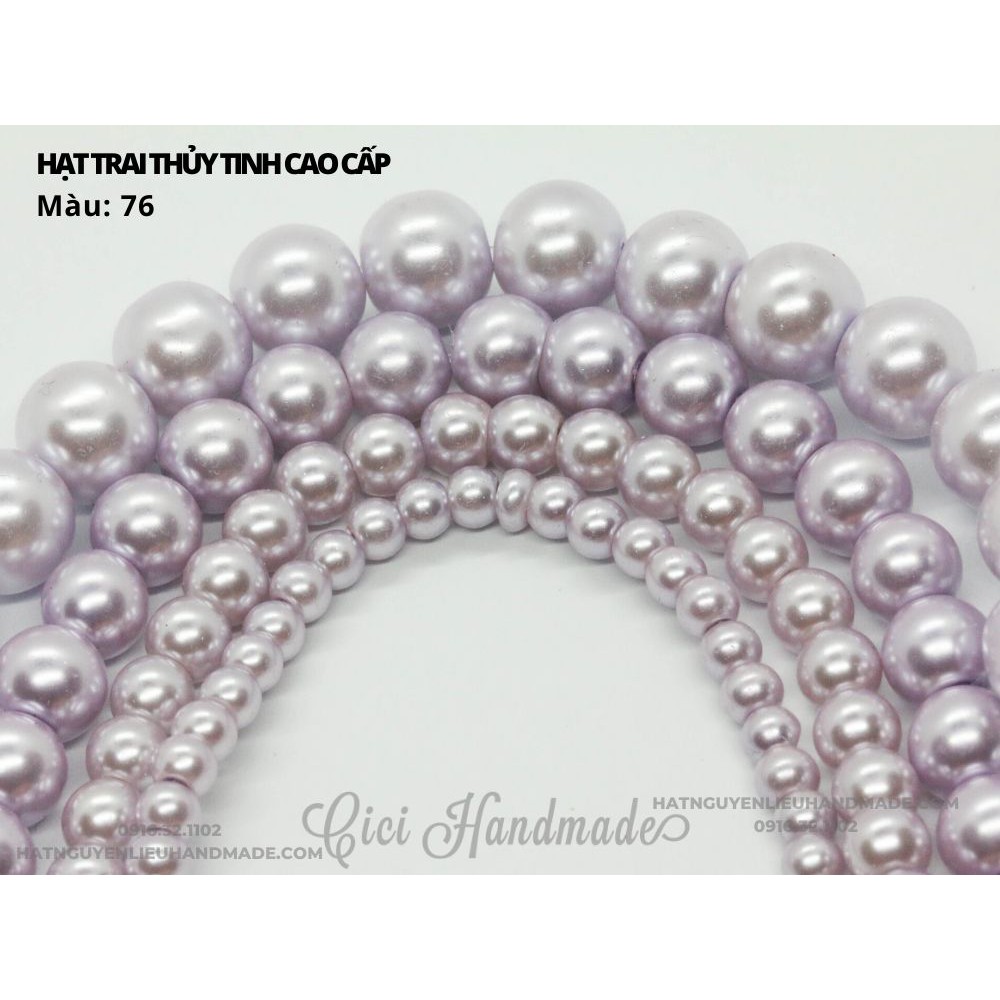 Túi lẻ Hạt trai nhân tạo thủy tinh size 4mm và 6mm 1/2 Cici Handmade chuyên hạt đá hạt pha lê cườm hạt trang sức tự làm