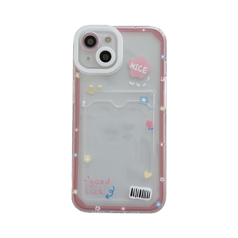 Ốp Điện Thoại Tpu Mềm Siêu Mỏng Trong Suốt Có Ngăn Đựng Thẻ Cho iPhone 14 13 12 11 Pro XS Max 7 8Plus