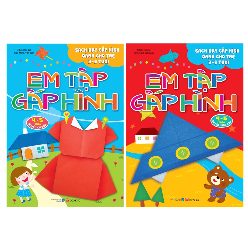 Sách - Bộ Em Tập Gấp Hình Cho Trẻ Từ 3-6 Tuổi (Cuốn Lẻ Và Combo)
