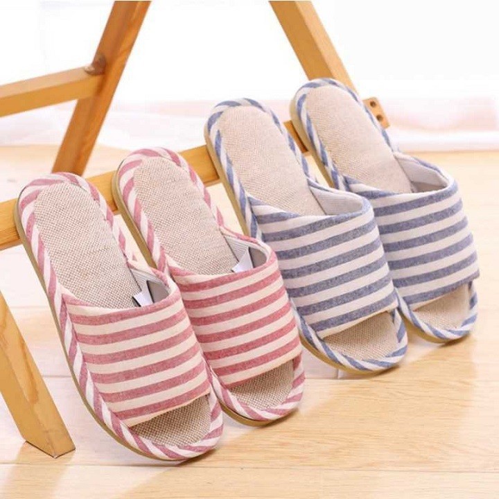 Dép lê nữ nam đi trong nhà phong cách Hàn Quốc, Dép văn phòng đế xốp siêu nhẹ, vải bố, siêu êm ch 1809 THẾ GIỚI TIỆN ÍCH