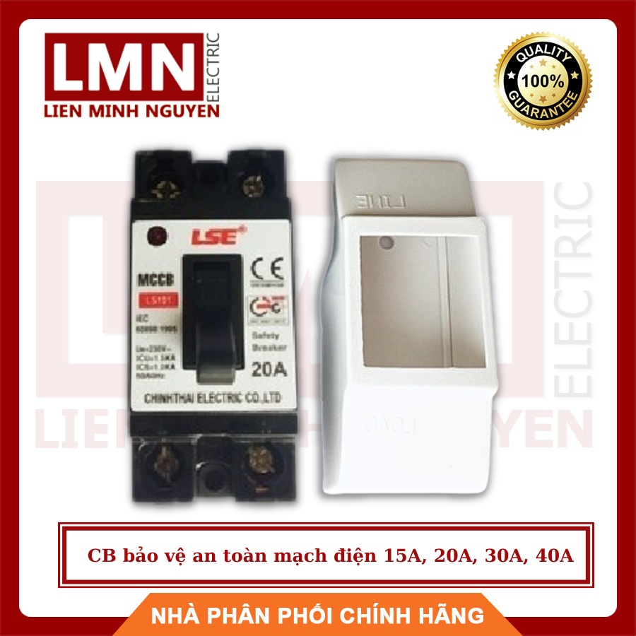 CB Bảo vệ an toàn mạch điện 15A, 20A, 30A, 40A LSE dùng cho nhà ở, máy lạnh, máy bơm, nhà bếp - An toàn, chất lượng - BH