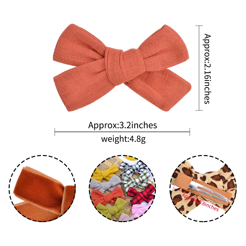 Set 4 Kẹp tóc KIDSBOWS nơ họa tiết da báo xinh xắn thời trang dành cho nữ