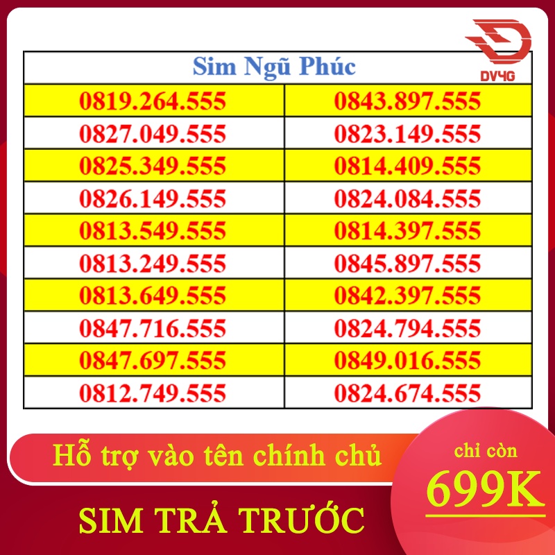Sim Tam Hoa 555 Giá Rẻ Đẹp, Sim số đẹp dễ nhớ ( Sim vào tên chính chủ )