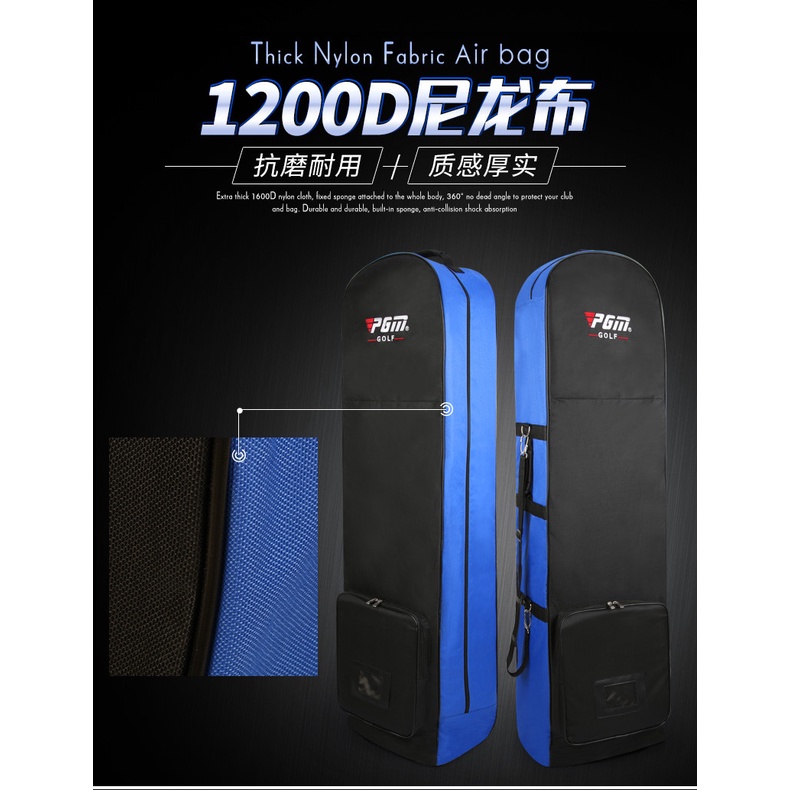 [Chính Hãng TÚI HÀNG KHÔNG GOLF CHỐNG TRẦY, CHỐNG THẤM, BÁNH XE KÉO - PGM GOLF AIR PACKAGE - HKB002