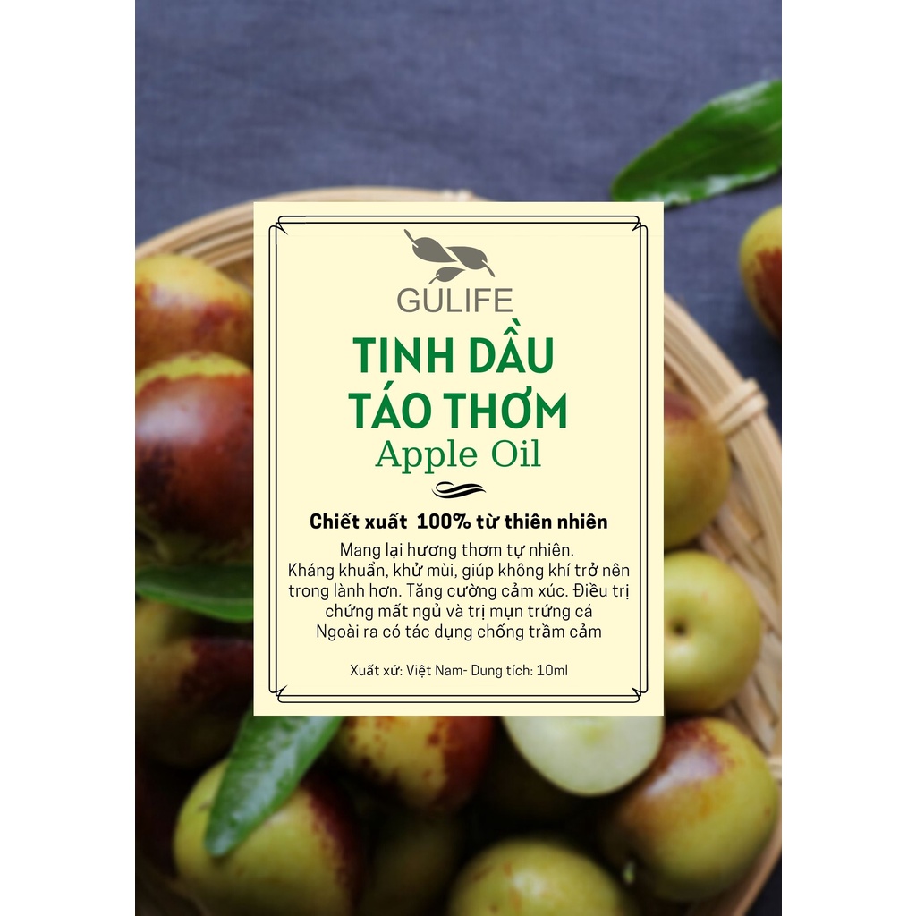 Tinh Dầu Táo Chiết Xuất Từ Thiên Nhiên GULIFE - Giảm Căng Thằng, Thơm Phòng &amp; Thư Giãn