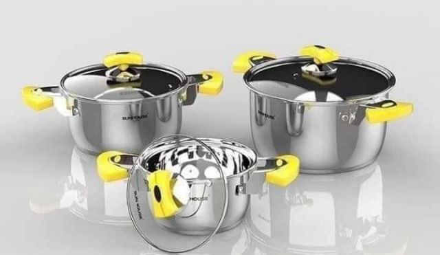 BỘ NỒI SUNHOUSE 781 INOX 5 ĐÁY