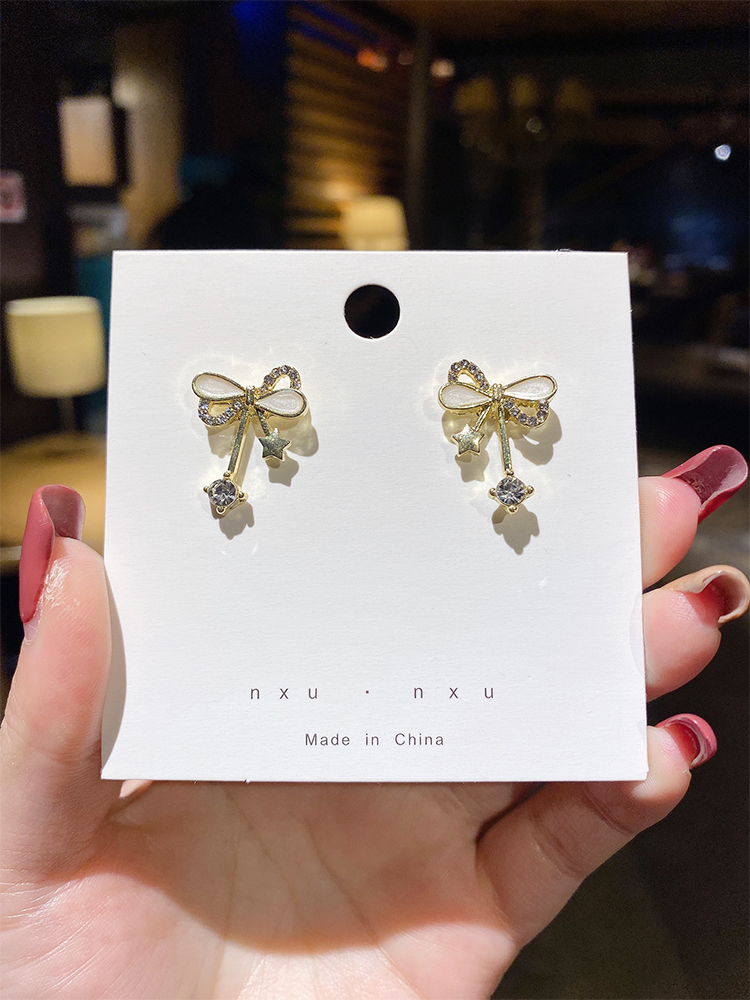 Bông Tai Hình Nơ Xinh Xắn Đơn Giản Dành Cho Nữ 2020