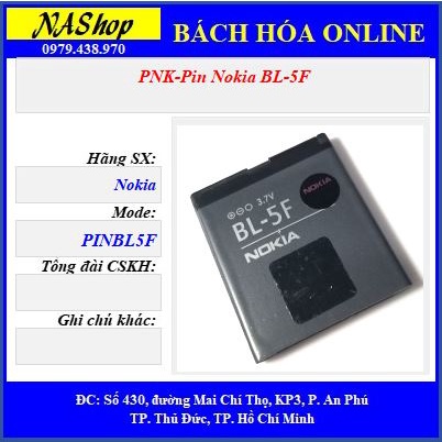 NaShop - Pin điện thoại Nokia BL4C,BL5C,BL4U,BL4B,BL4J,BL4D,BL5BT,BL5K,BL5F,BP5M,BP6M,BP4L )