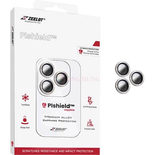 Dán Camera cường lực viền màu chống va đập Zeelot PIshield Sapphire iP 14 Pro Max/14 Pro/14 Plus/14 - Hàng chính hãng