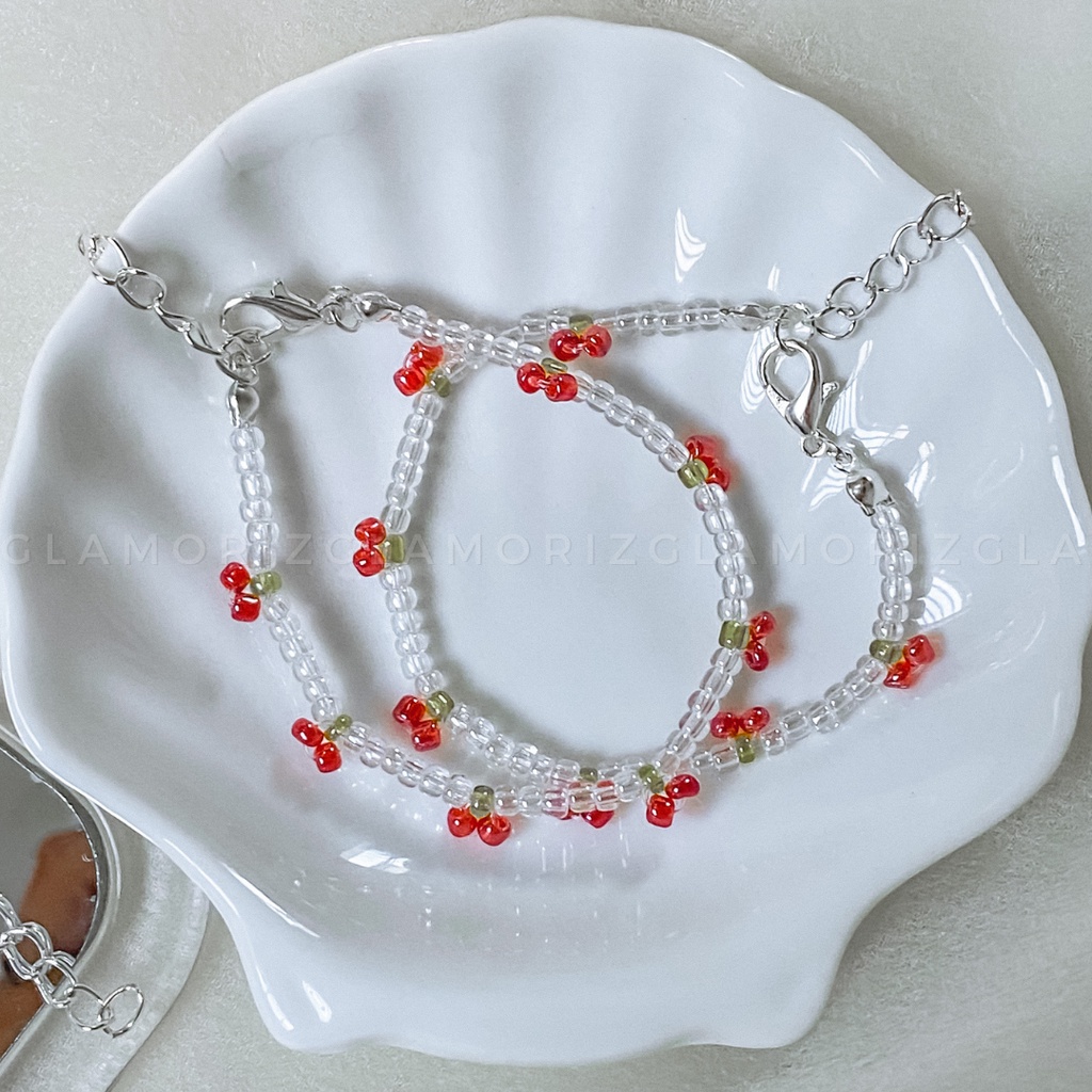 | Vòng tay 🍒 𝘿𝙐𝙇𝘾𝙄𝙀 𝘾𝙃𝙀𝙍𝙍𝙄𝙀𝙎 🍒 | siu xinh đáng iu - Made by Glamorizzz