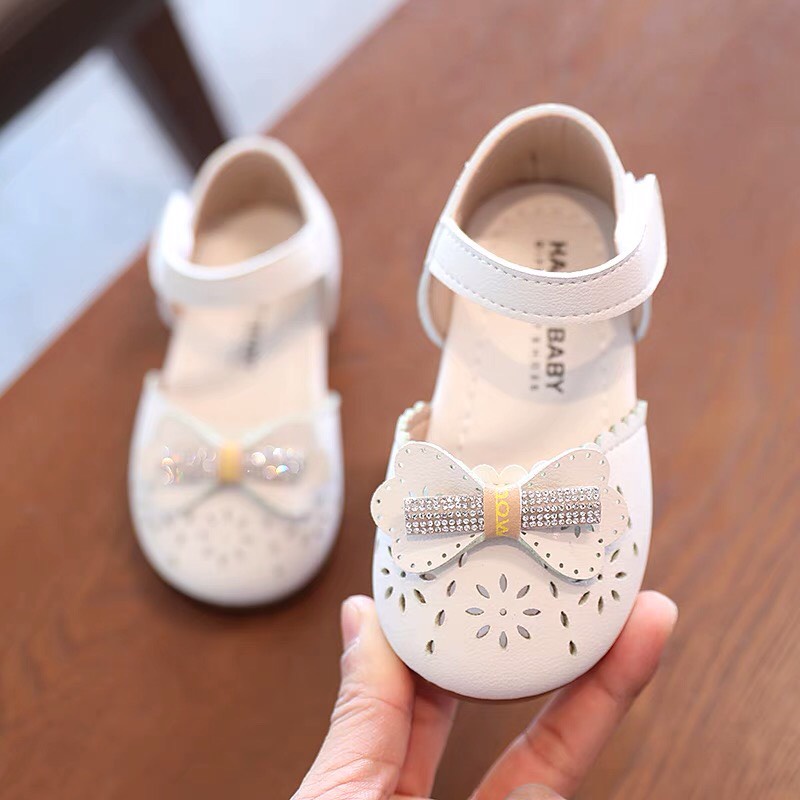 sandal bé gái - giày búp bê cho bé đế dẻo, da mềm nơ xinh xắn baby shark  1093 1095