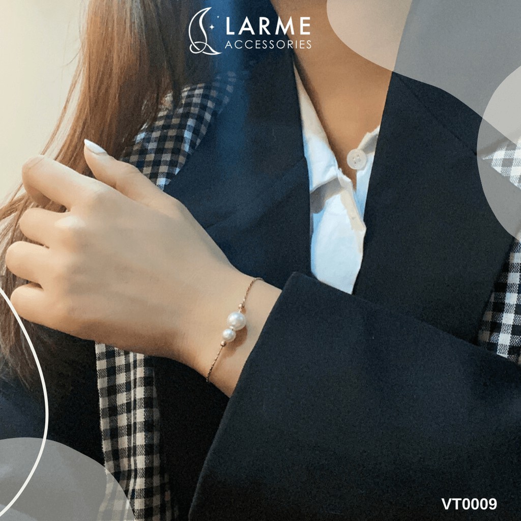 Vòng tay, lắc tay ngọc trai nhân tạo dây rút hàng xẻng Larme Accessories - VT0009