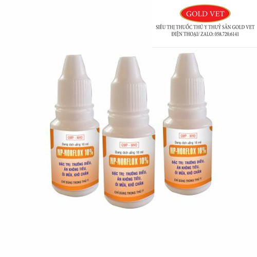 [Giá rẻ] NPV Norflox [1 lọ x 10 ml] Vật nuôi trướng diều ăn không tiêu, ói mửa, khô chân