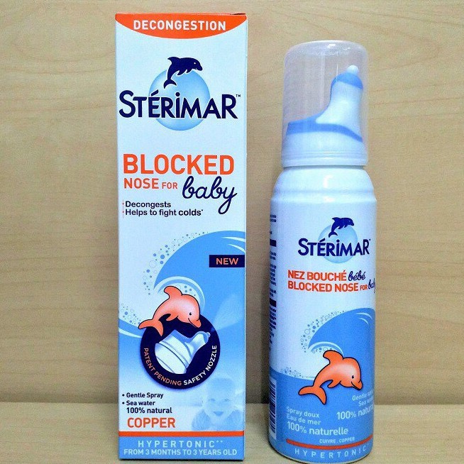 Xịt muối mũi cá heo vàng và cam Sterimar, Pháp (100ml)