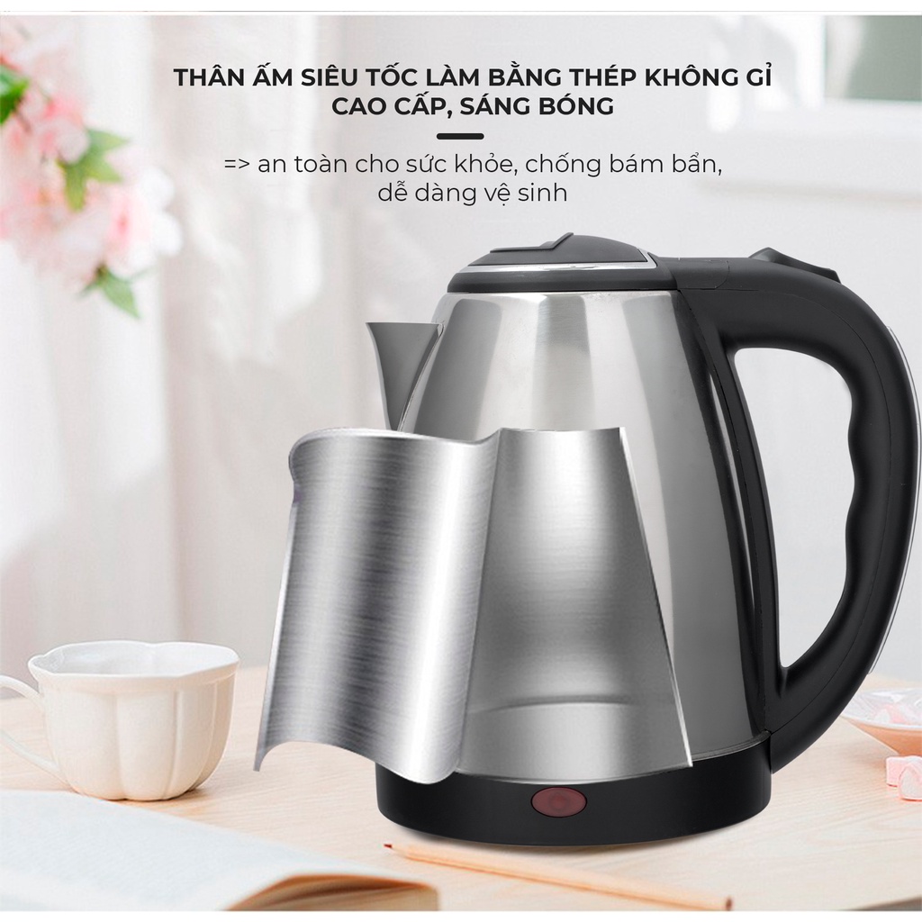 Ấm siêu tốc inox 1.8 lít Nagakawa - bảo hành 12 tháng