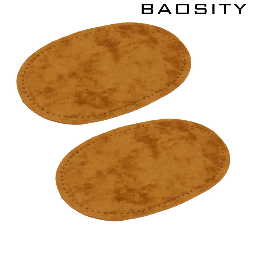 [BAOSITY]3 Pairs Sew-on Elbow Knee Patches for Clothes Sewing Crafts Grey Blue Camel