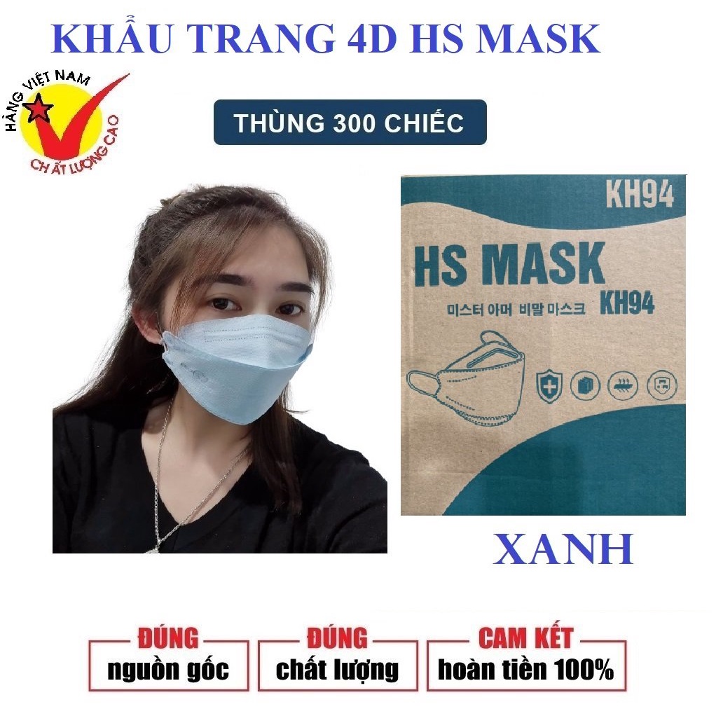 THÙNG 300 CHIẾC KHẨU TRANG KHÁNG KHUẨN 4D TP MASK KF94 THIẾT KẾ THÔNG MINH ÔM SÁT KHUÔN MẶT