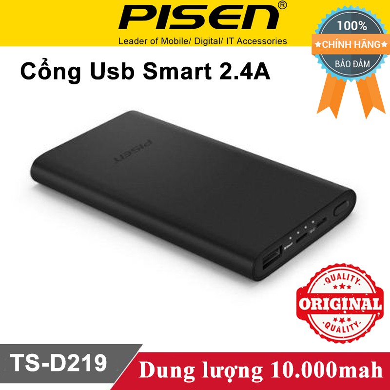 Sạc dự phòng Pisen TS-D219 10.000mah ♥️Freeship♥️ Giảm 30k khi nhập MAYT30 - Pin sạc dự phòng Pisen