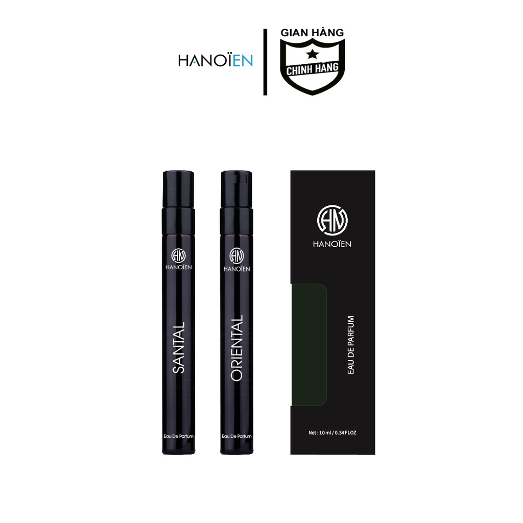 Bộ 2 chai nước hoa Hanoïen SANTAL & ORIENTAL - 2 phiên bản hương gỗ Unisex cao cấp 10ml