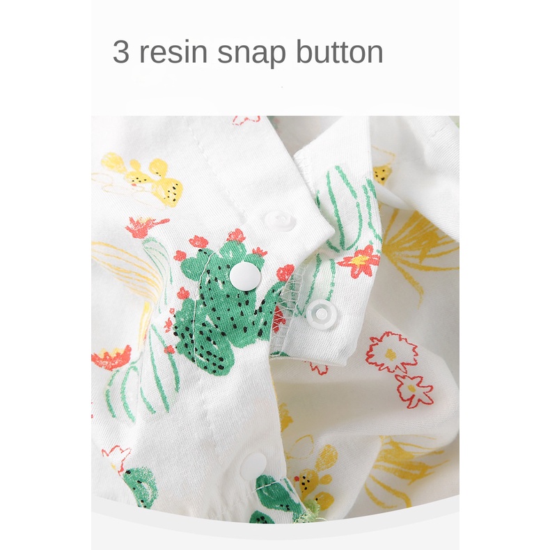 Bộ Áo Liền Quần Cotton Không Tay In Họa Tiết Dễ Thương Cho Bé Trai &amp; Gái 0-24 Tháng Tuổi