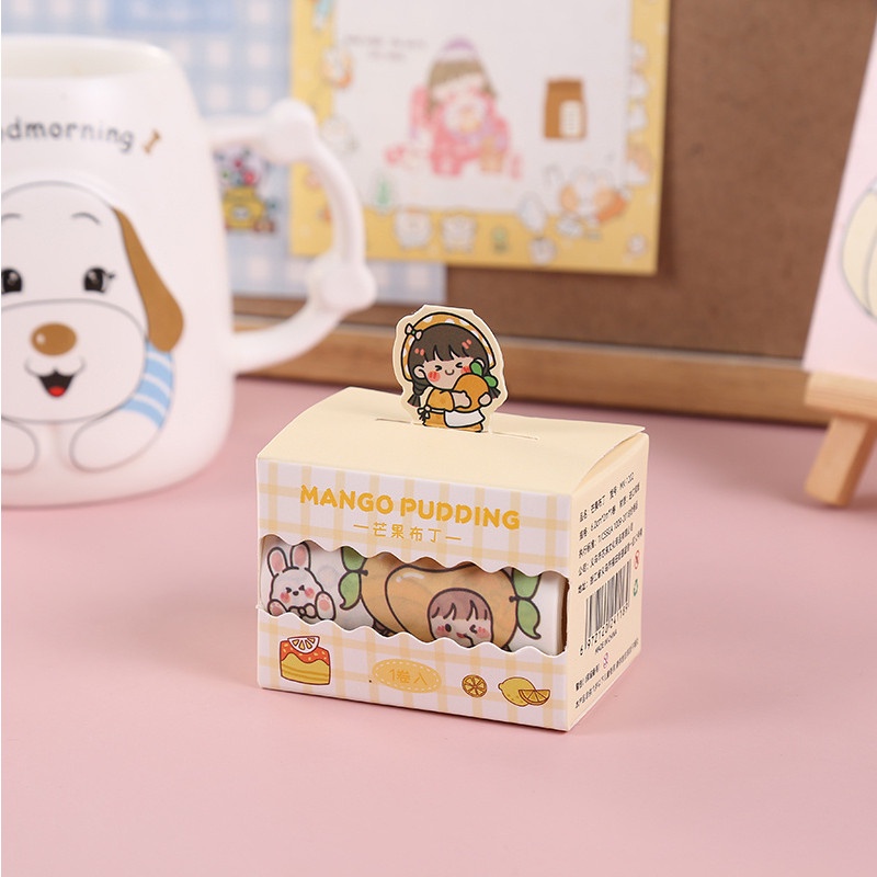 Băng keo dán họa tiết dễ thương WS04 - Cuộn Washi tape trang trí sổ tay