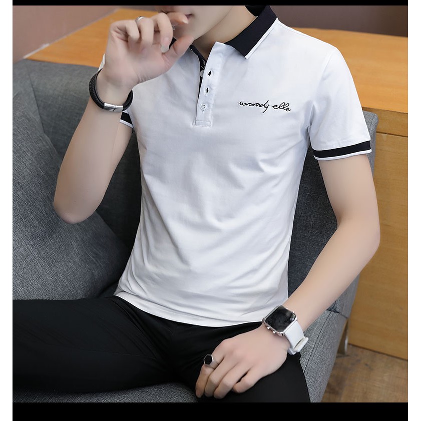 Áo thun nam đẹp có cổ tay ngắn vải thun cotton mặc mát - ATN005