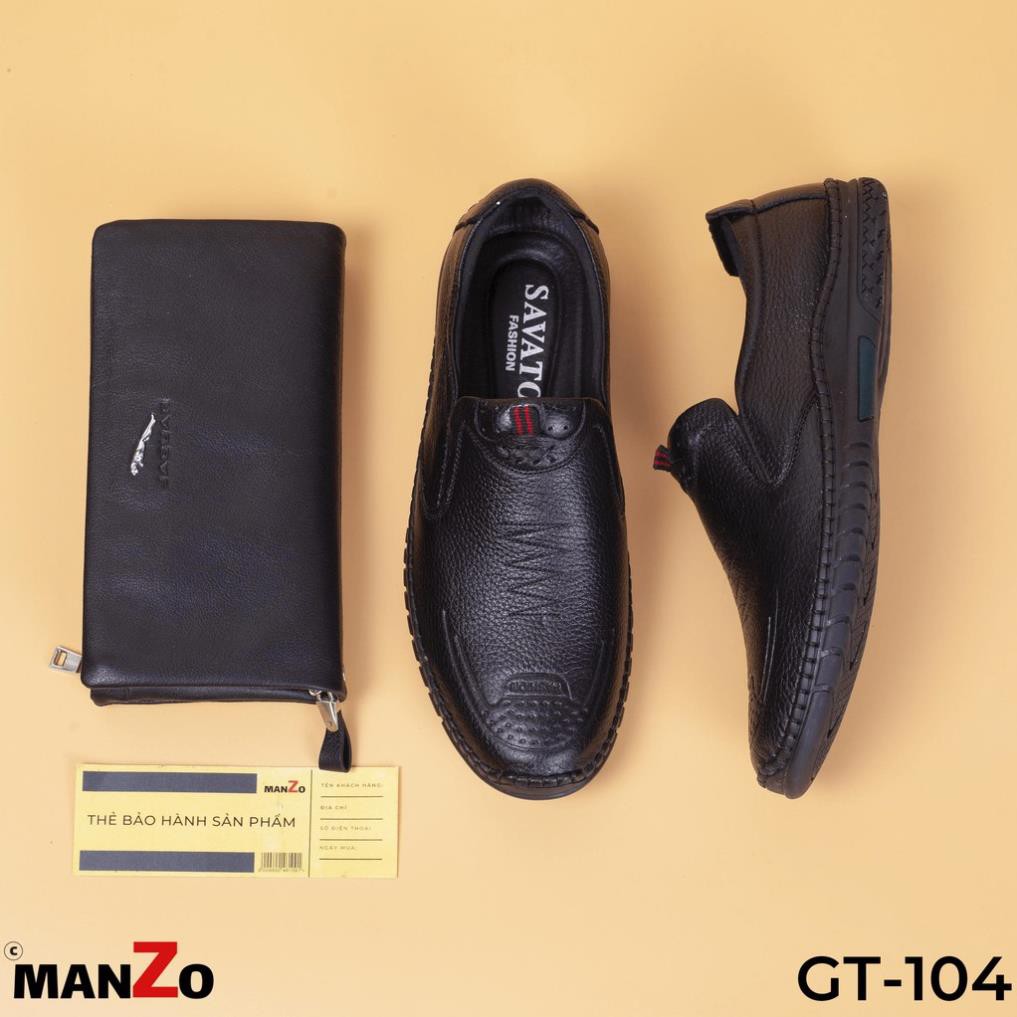 [Hạ Giá] [DA BÒ THẬT] Đen & Nâu - Giày lười da mềm mang rất êm chân - Bảo hành 12 tháng - Manzo store - GT 104