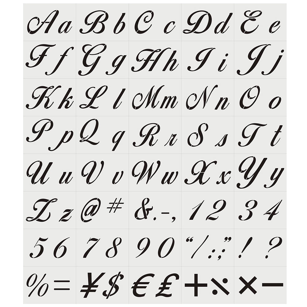 Set 40 khuôn vẽ chữ cái alphabet và chữ số bắt mắt chuyên dụng cho bảng gỗ